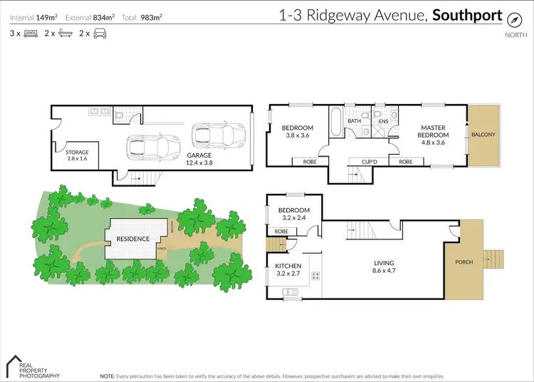 Floorplan of Homely house listing, 1-3 Ridgeway Avenue, Southport QLD 4215