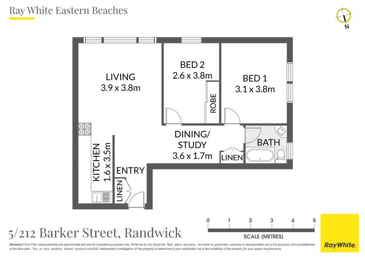 Floorplan of Homely apartment listing, 5/212 Barker Street, Randwick NSW 2031