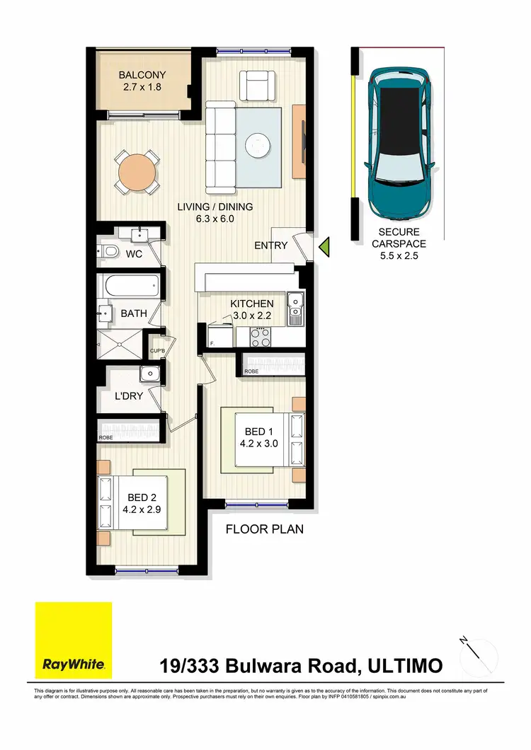 Floorplan of Homely apartment listing, 19/333 Bulwara Road, Ultimo NSW 2007