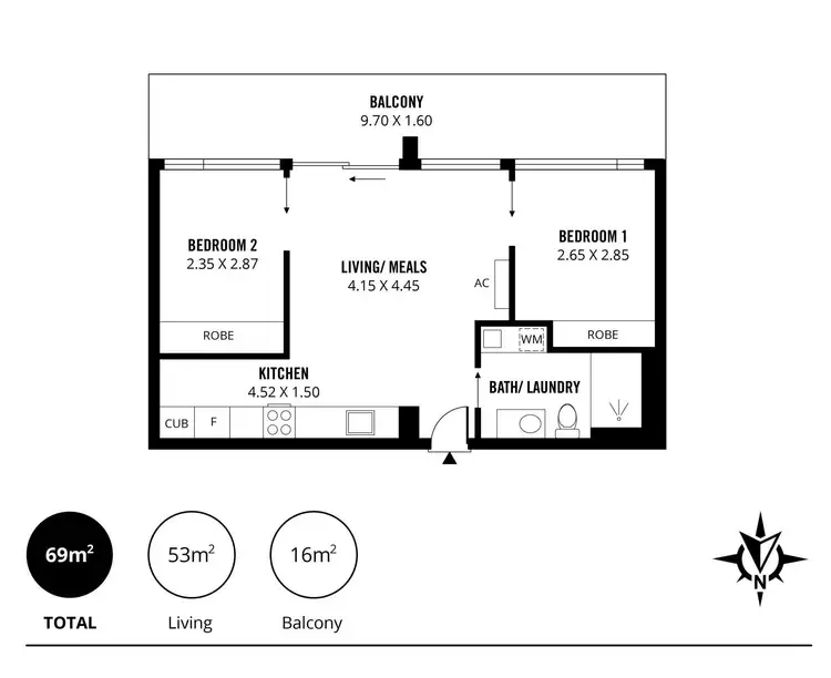 Floorplan of Homely other listing, 402/33 Warwick Street, Walkerville SA 5081