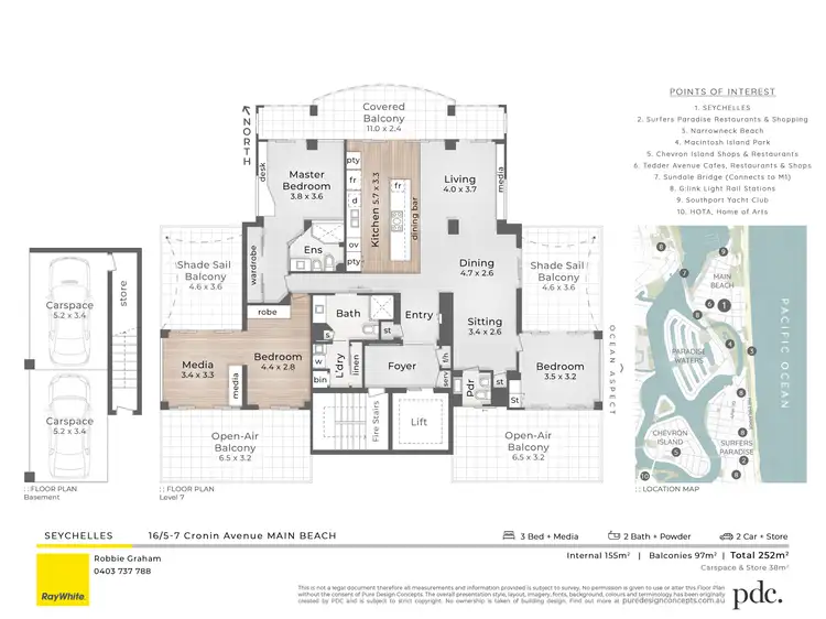 Floorplan of Homely apartment listing, 16/5-7 Cronin Avenue, Main Beach QLD 4217