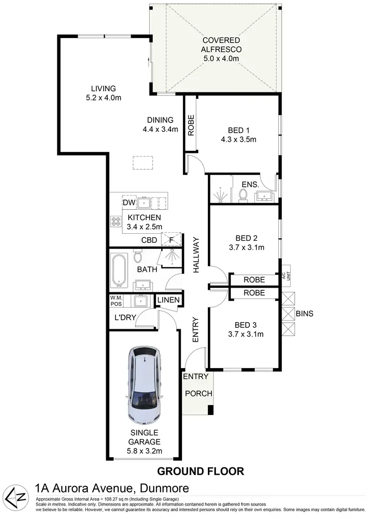 Floorplan of Homely villa listing, 1A Aurora Avenue, Dunmore NSW 2529