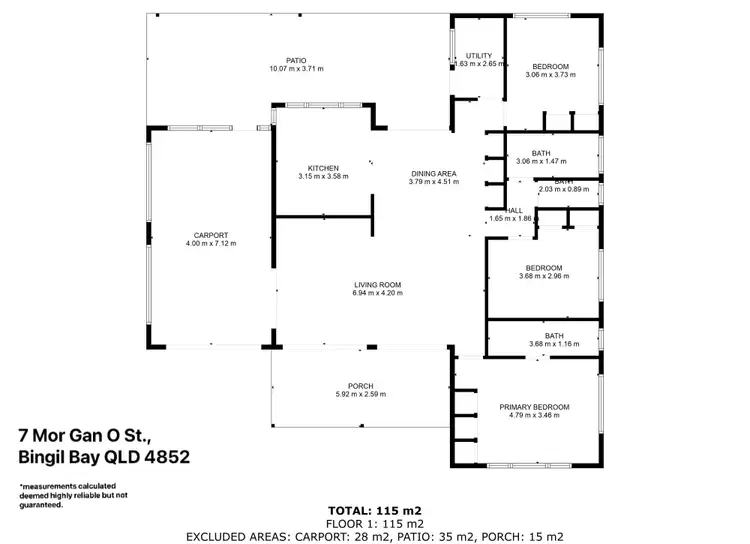Floorplan of Homely house listing, 7 Mor-Gan-O Street, Bingil Bay QLD 4852