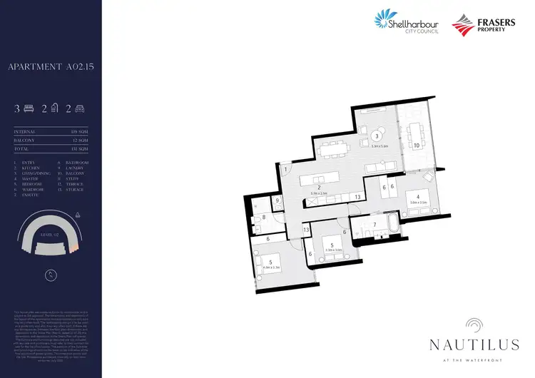 Floorplan of Homely apartment listing, A02.15 Nautilus Apartments, Shell Cove NSW 2529