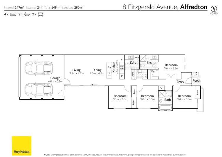 Floorplan of Homely house listing, 8 Fitzgerald Avenue, Alfredton VIC 3350