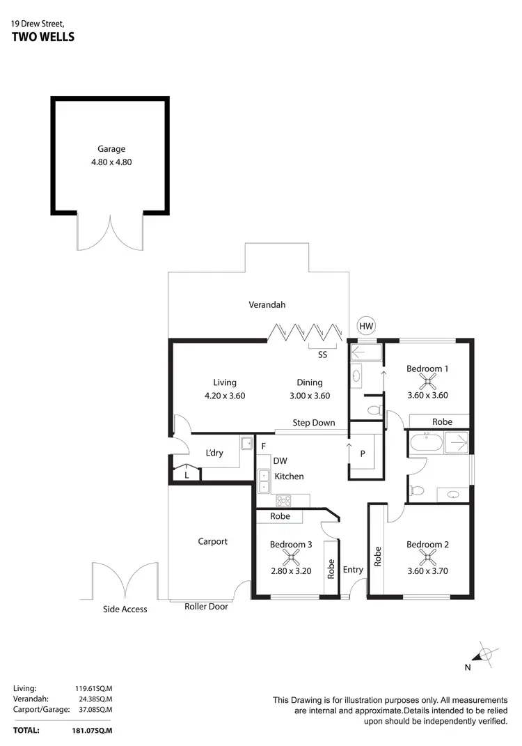 Floorplan of Homely house listing, 19 Drew Street, Two Wells SA 5501