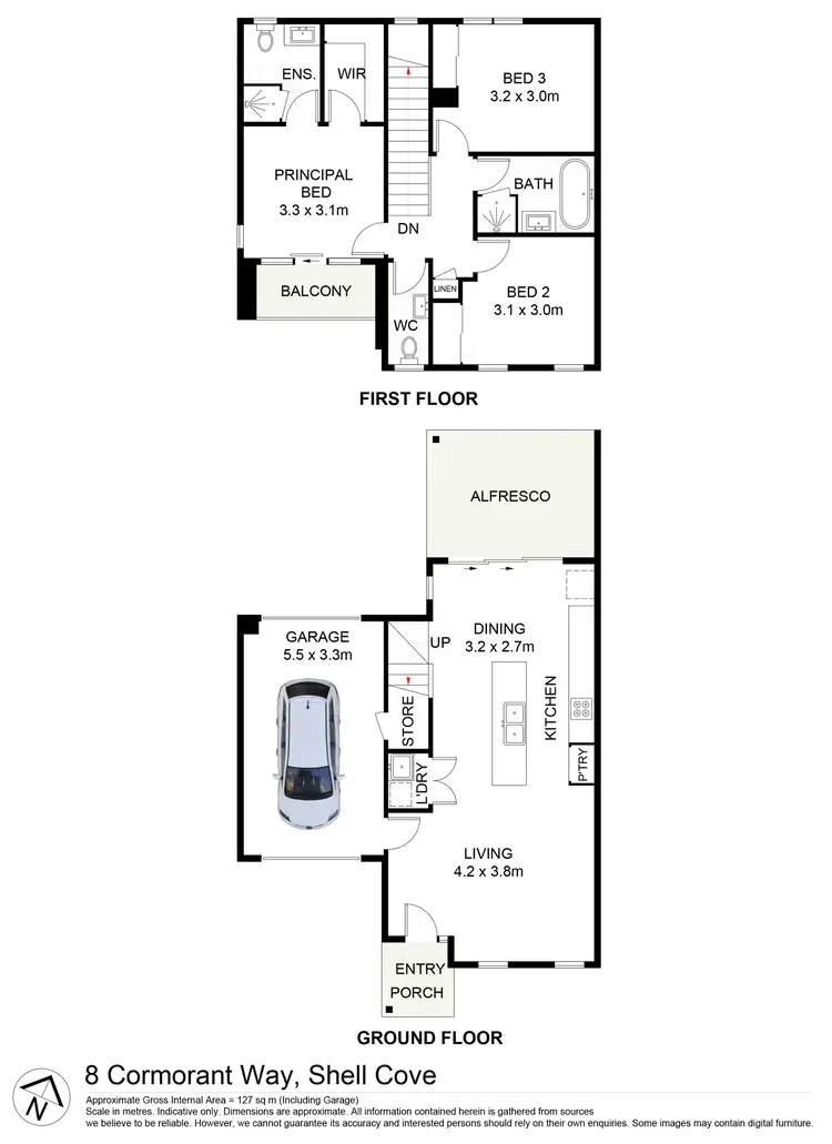 Floorplan of Homely semi-detached listing, 8 Cormorant Way, Shell Cove NSW 2529