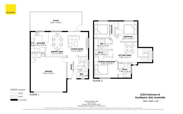 Floorplan of Homely townhouse listing, 1/123 Pohlman Street, Southport QLD 4215