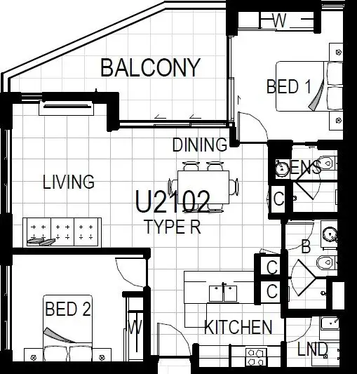 Floorplan of Homely unit listing, 2102/100 Duporth Avenue, Maroochydore QLD 4558