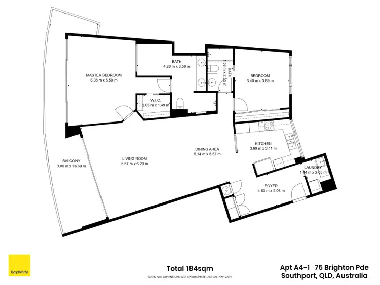 Floorplan of Homely apartment listing, A4-1/75 Brighton Parade, Southport QLD 4215