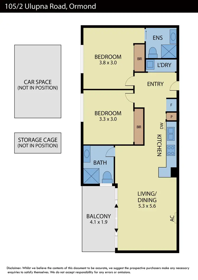 Floorplan of Homely apartment listing, 105/2 Ulupna Road, Ormond VIC 3204
