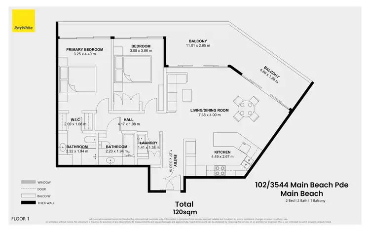 Floorplan of Homely apartment listing, 102/3544 Main Beach Parade, Main Beach QLD 4217