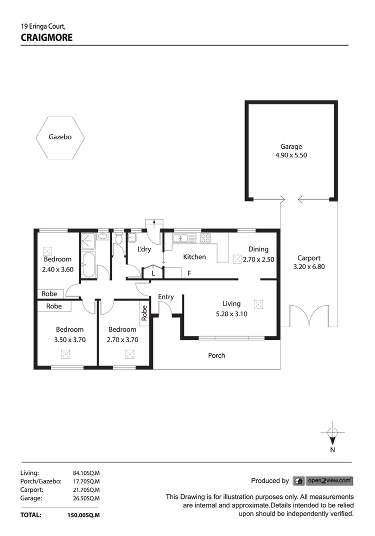 Floorplan of Homely house listing, 19 Eringa Court, Craigmore SA 5114