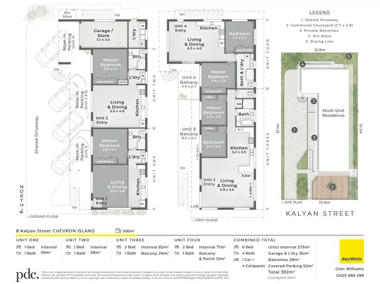 Floorplan of Homely block of units listing, 8 Kalyan Street, Chevron Island QLD 4217