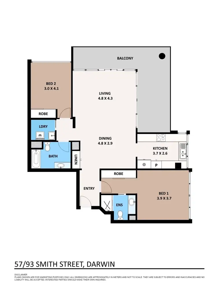 Floorplan of Homely unit listing, 57/93 Smith Street, Darwin City NT 800