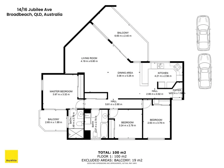 Floorplan of Homely unit listing, 14/16 Jubilee Avenue, Broadbeach QLD 4218