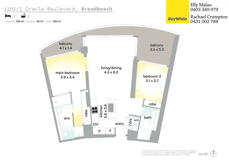 Floorplan of Homely apartment listing, 1102/1 Oracle Boulevard, Broadbeach QLD 4218