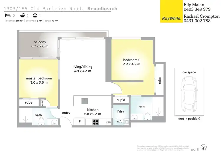 Floorplan of Homely apartment listing, 1303/185 Old Burleigh Road, Broadbeach QLD 4218