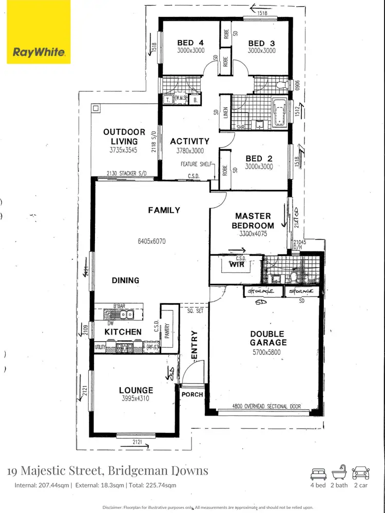 Floorplan of Homely house listing, 19 Majestic Street, Bridgeman Downs QLD 4035