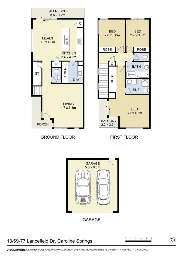 Floorplan of Homely townhouse listing, 13/69-77 Lancefield Drive, Caroline Springs VIC 3023