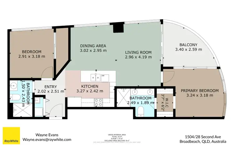 Floorplan of Homely apartment listing, 1504/28-30 Second Avenue, Broadbeach QLD 4218
