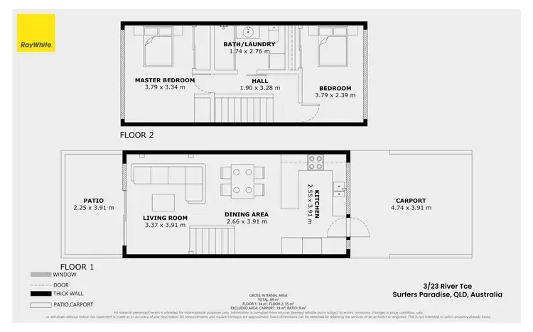Floorplan of Homely townhouse listing, 3/23 River Terrace, Surfers Paradise QLD 4217