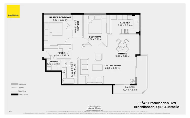 Floorplan of Homely unit listing, 36/39-45 Broadbeach Boulevard, Broadbeach QLD 4218