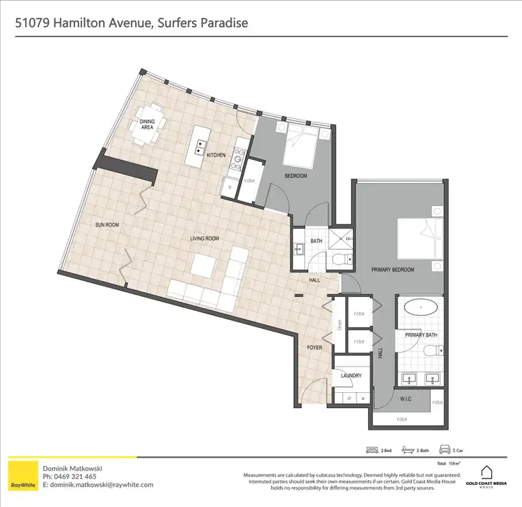 Floorplan of Homely apartment listing, 5107/9 Hamilton Avenue, Surfers Paradise QLD 4217