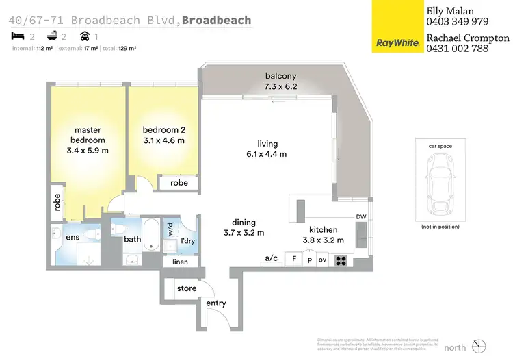 Floorplan of Homely apartment listing, 40/67-71 Broadbeach Boulevard, Broadbeach QLD 4218