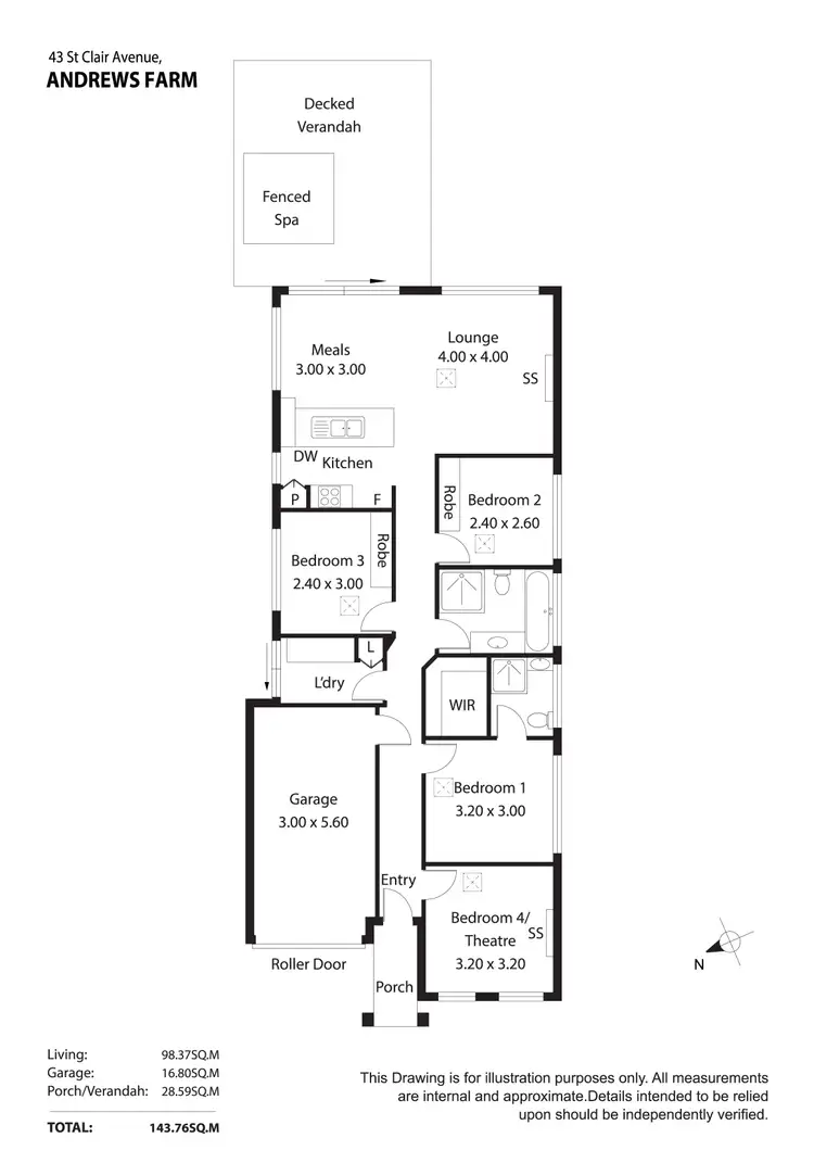 Floorplan of Homely other listing, 43 St Clair Avenue, Andrews Farm SA 5114