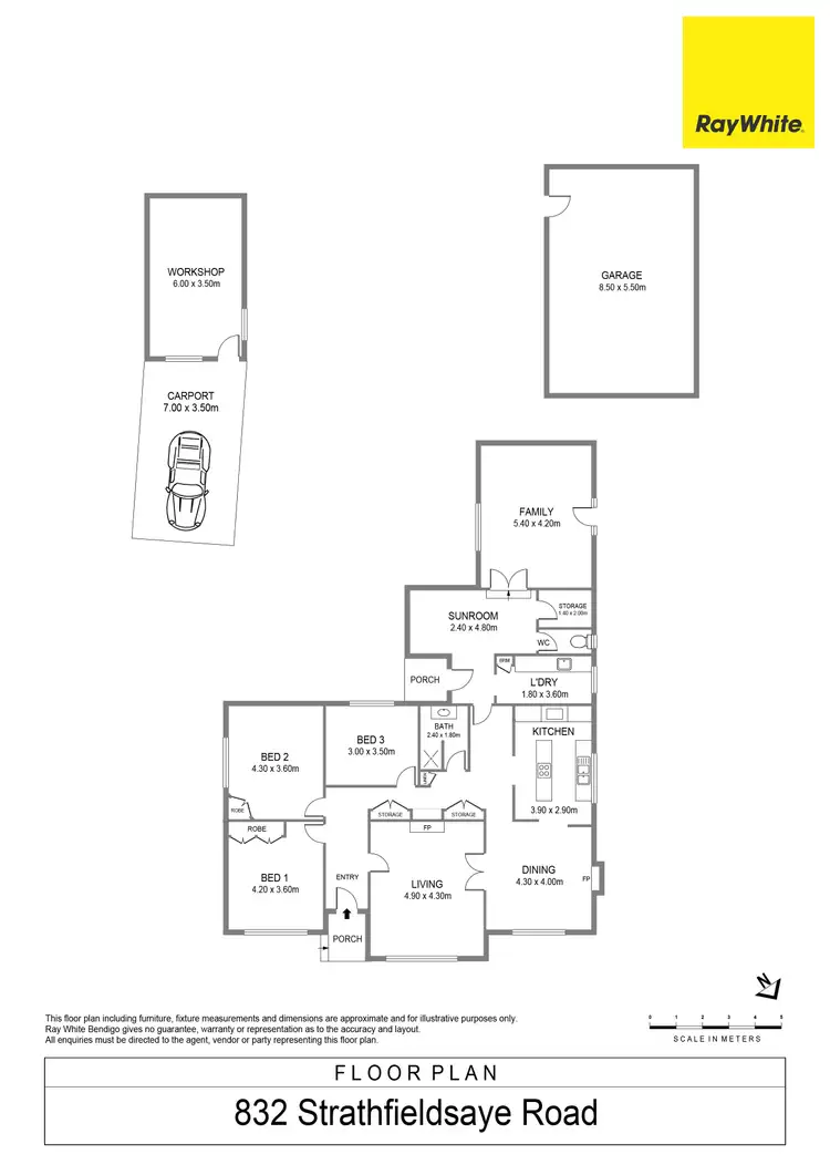 Floorplan of Homely house listing, 832 Strathfieldsaye Road, Strathfieldsaye VIC 3551