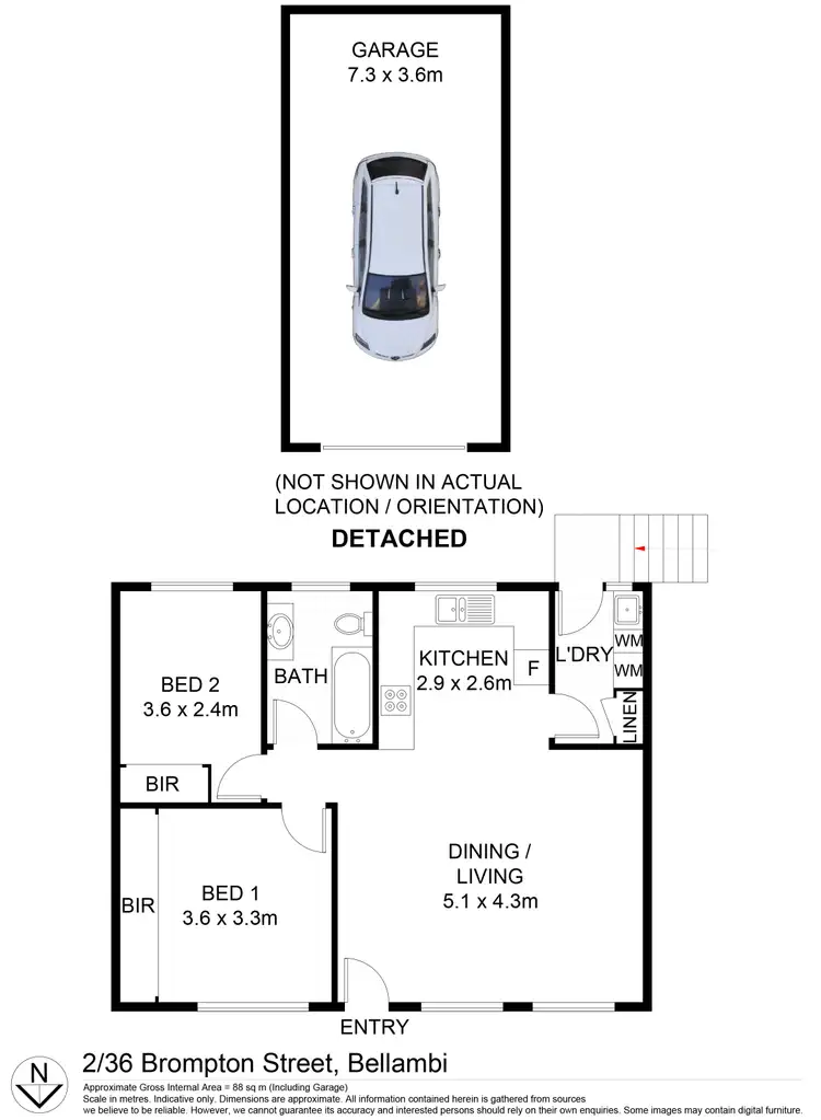 Floorplan of Homely unit listing, 2/36 Brompton Street, Bellambi NSW 2518