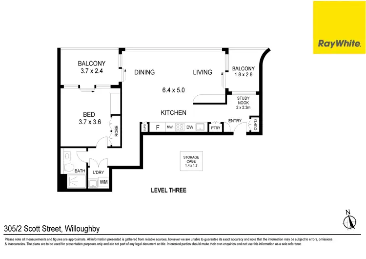 Floorplan of Homely unit listing, 305/2 Scott Street, Willoughby NSW 2068