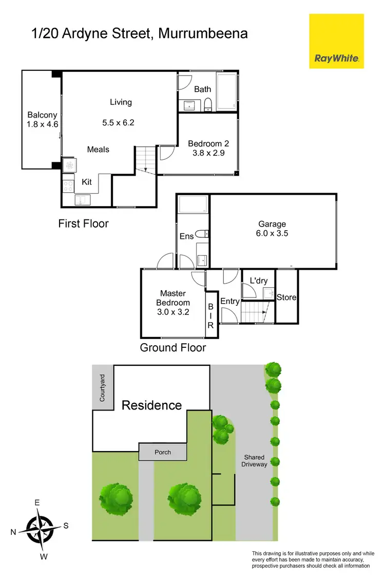 Floorplan of Homely townhouse listing, 1/20 Ardyne Street, Murrumbeena VIC 3163