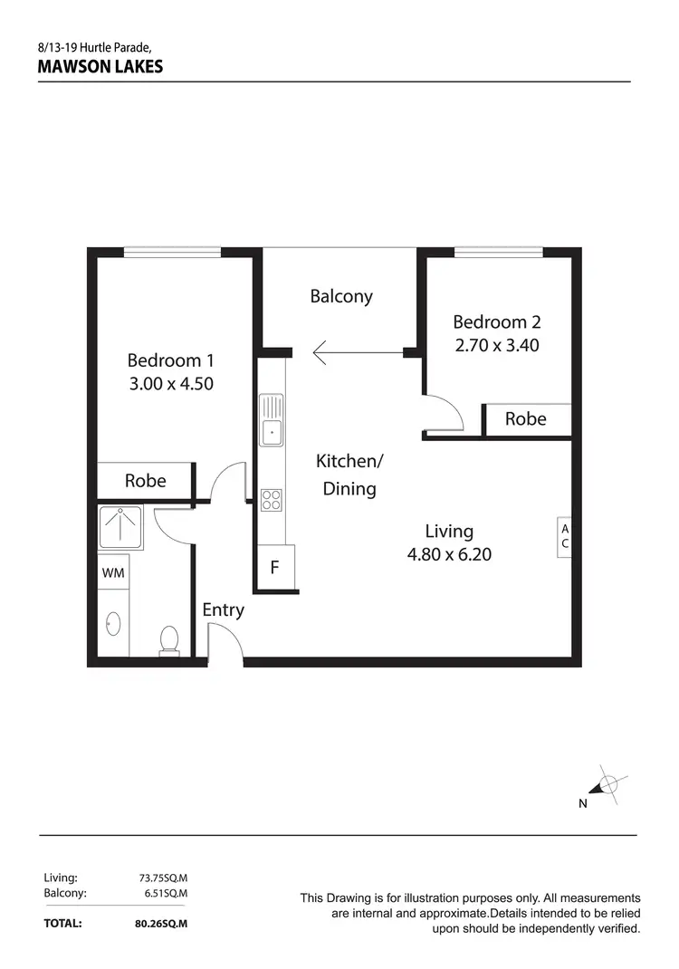 Floorplan of Homely apartment listing, 8/13 Hurtle Parade, Mawson Lakes SA 5095