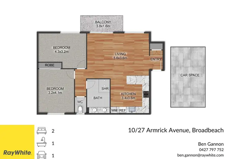 Floorplan of Homely unit listing, 10/27 Armrick Avenue, Broadbeach QLD 4218