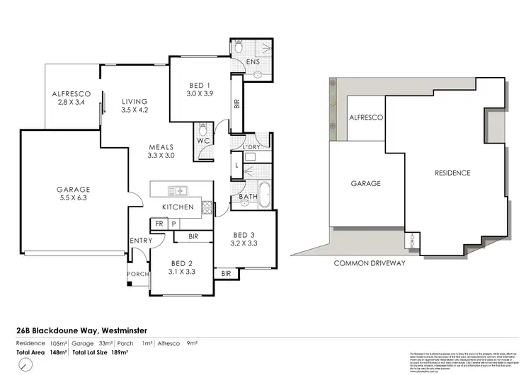 Floorplan of Homely villa listing, 26B Blackdoune Way, Westminster WA 6061