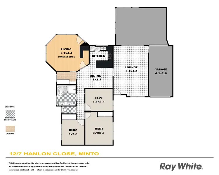 Floorplan of Homely villa listing, 12/7 Hanlon Close, Minto NSW 2566
