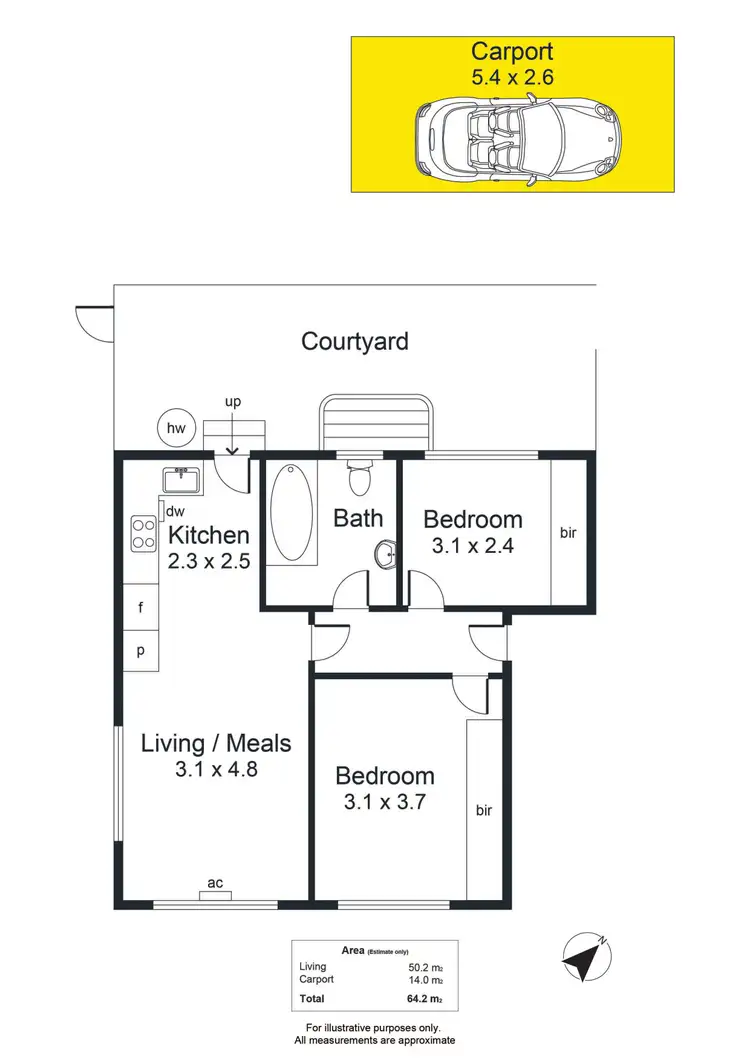 Floorplan of Homely unit listing, 1/1 Brook Street, Torrens Park SA 5062