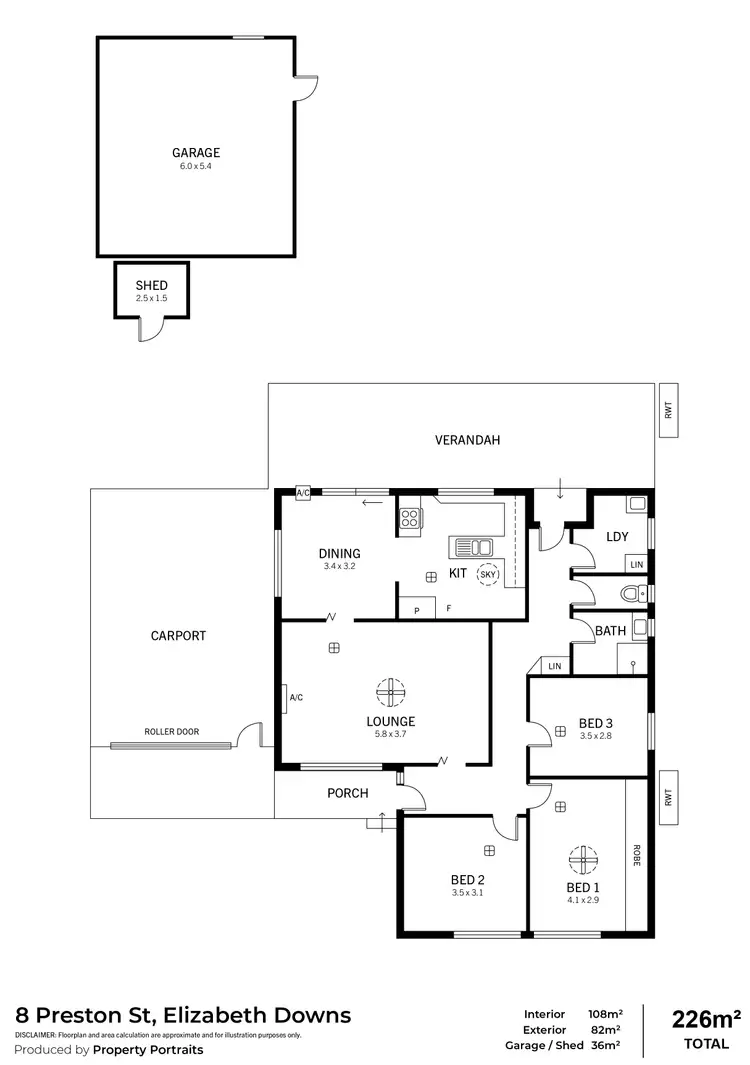 Floorplan of Homely house listing, 8 Preston Street, Elizabeth Downs SA 5113