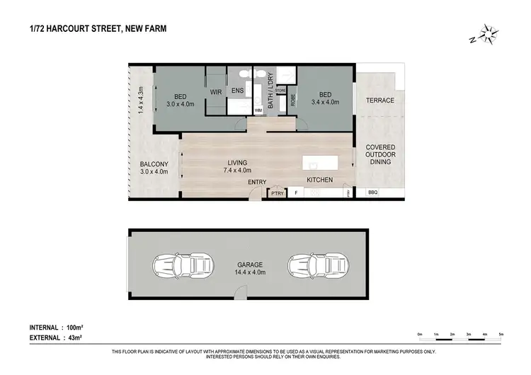 Floorplan of Homely apartment listing, 1/72 Harcourt Street, New Farm QLD 4005