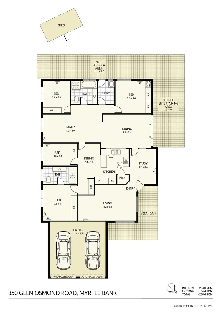 Floorplan of Homely house listing, 350 Glen Osmond Road, Myrtle Bank SA 5064