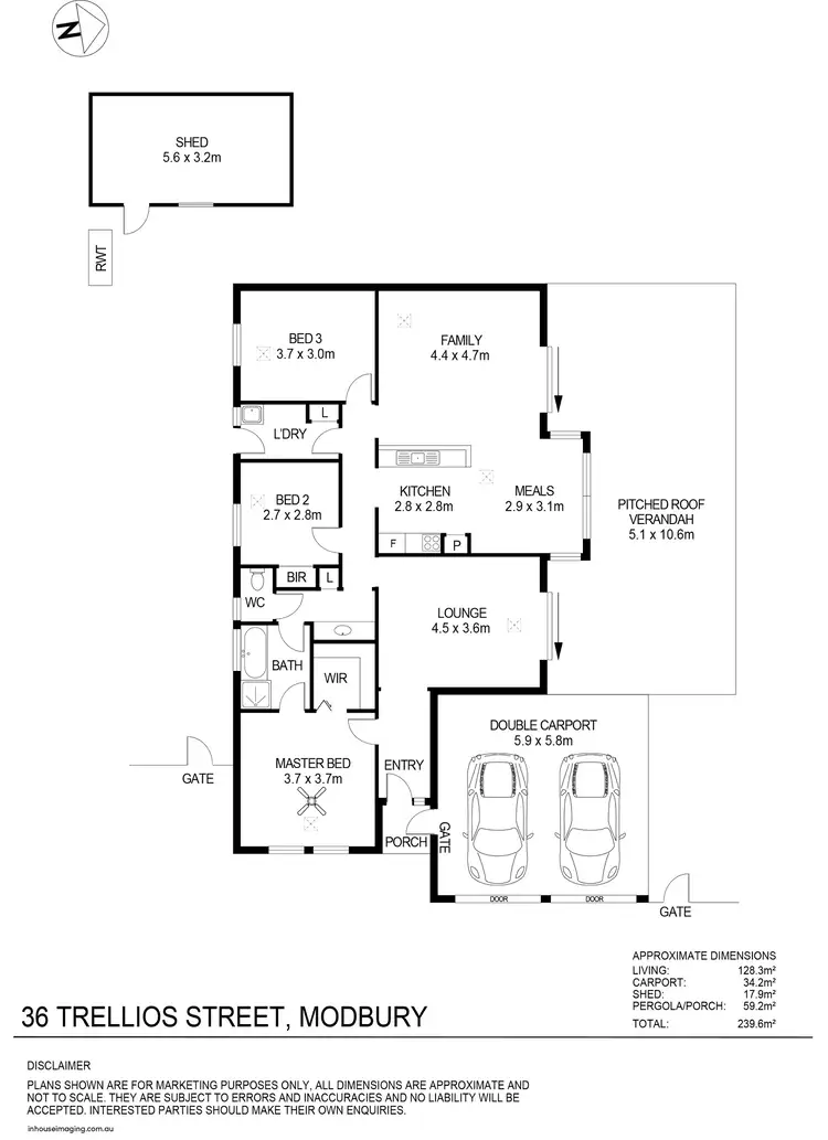 Floorplan of Homely house listing, 36 Trellios Street, Modbury SA 5092