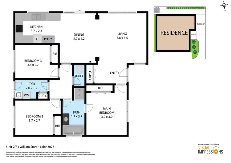 Floorplan of Homely unit listing, 2/83 William Street, Lalor VIC 3075