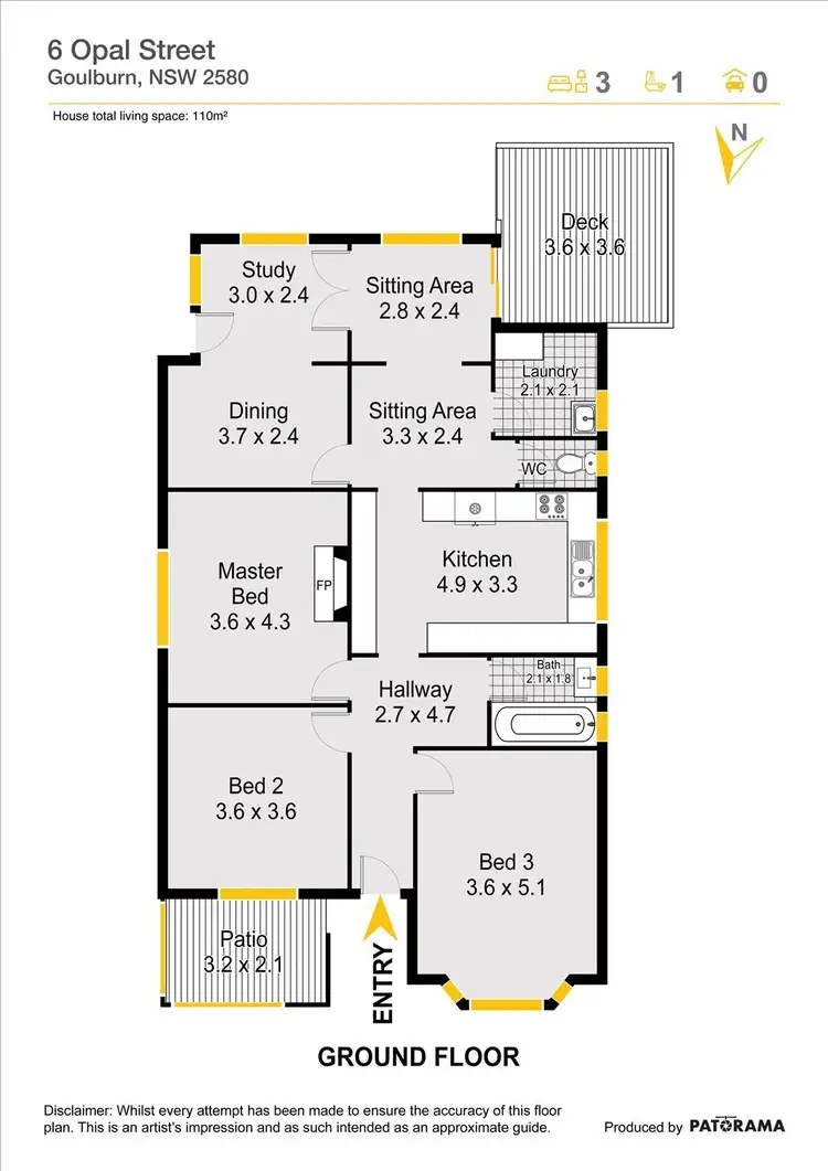 Floorplan of Homely house listing, 6 Opal Street, Goulburn NSW 2580