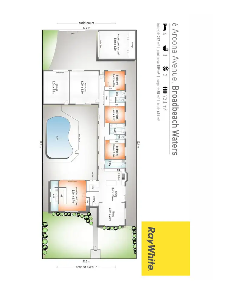 Floorplan of Homely house listing, 6 Aroona Avenue, Broadbeach Waters QLD 4218