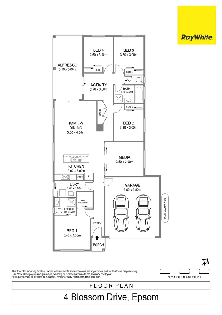 Floorplan of Homely house listing, 4 Blossom Drive, Epsom VIC 3551