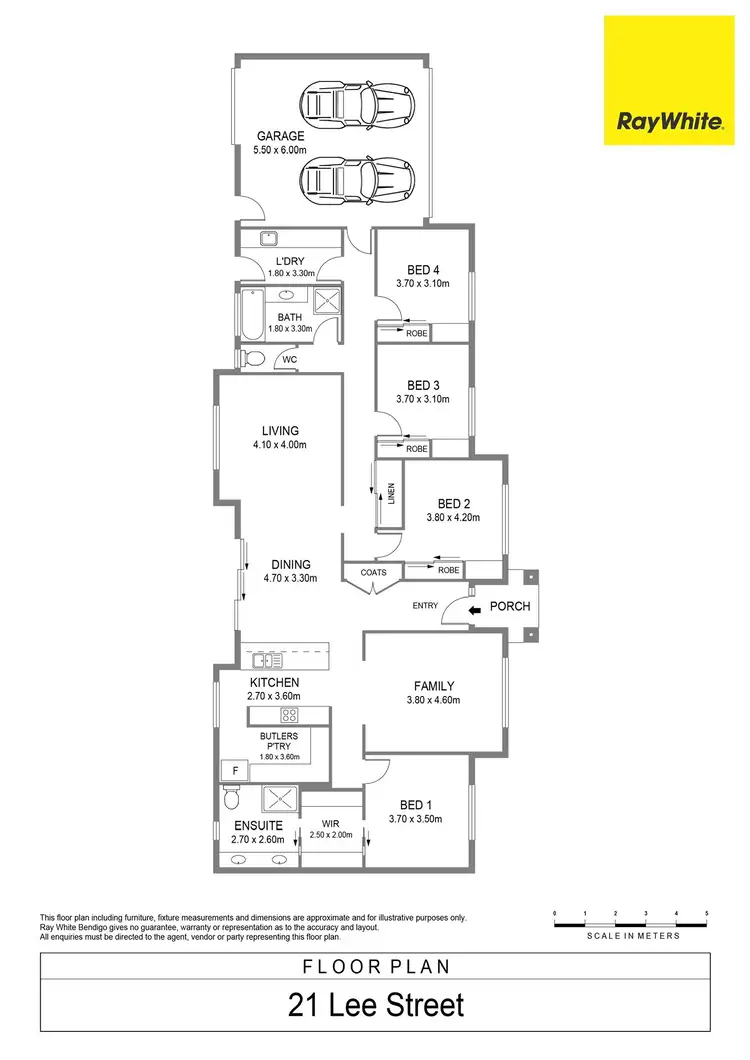 Floorplan of Homely house listing, 21 Lee Street, Kangaroo Flat VIC 3555