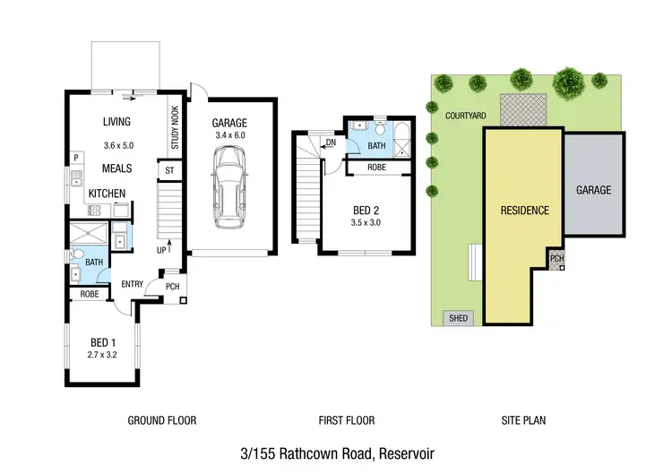 Floorplan of Homely townhouse listing, 3/155 Rathcown Road, Reservoir VIC 3073