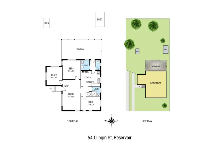 Floorplan of Homely house listing, 54 Clingin Street, Reservoir VIC 3073